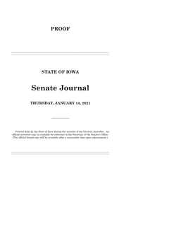 Senate Journal 01/14/2021