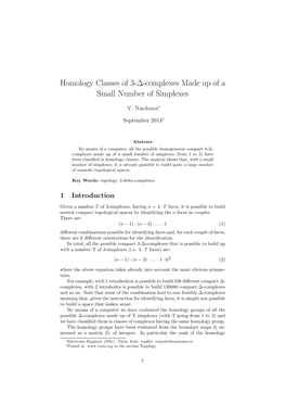 Homology Classes of 3-∆-Complexes Made up of a Small Number of Simplexes