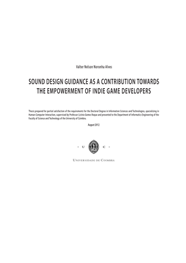 Sound Design Guidance As a Contribution Towards the Empowerment of Indie Game Developers