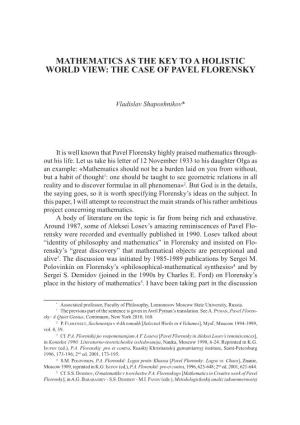 The Case of Pavel Florensky