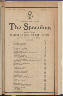 Speculum : the Journal of the Melbourne Medical Students