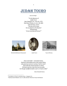 Judah Touro by Jerry Klinger