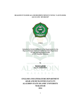 Nur Fajeri English and Literature Department Adab and Humanities Faculty Alauddin State Islamic University Makassar 2014