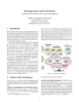 The Design and Use of the ACE Reactor an Object-Oriented Framework for Event Demultiplexing