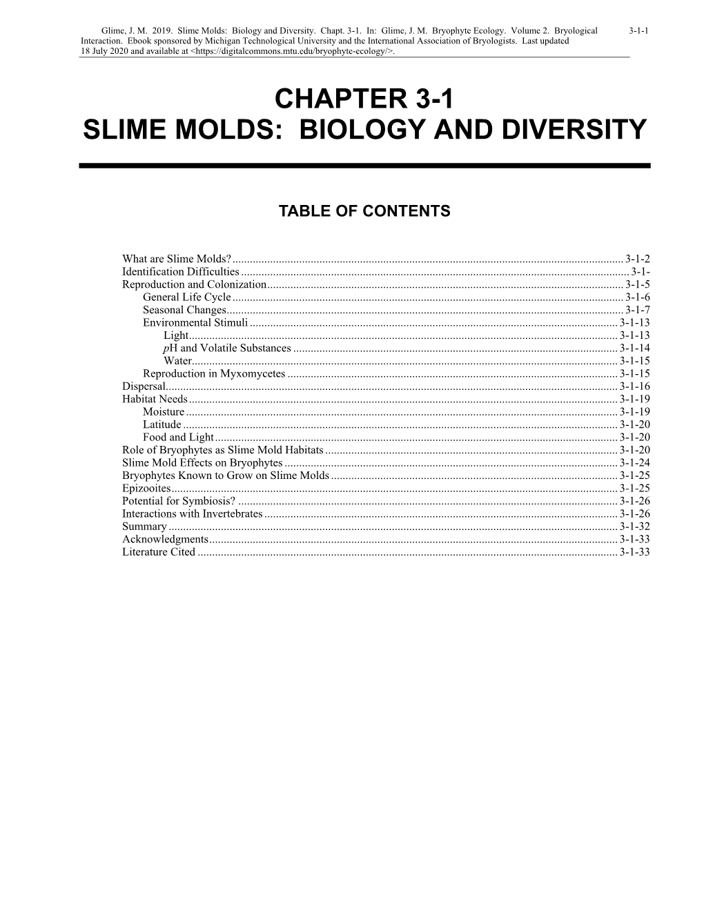 Slime Molds: Biology and Diversity