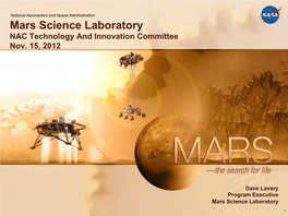 Mars Science Laboratory NAC Technology and Innovation Committee Nov