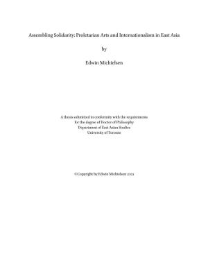 Proletarian Arts and Internationalism in East Asia by Edwin
