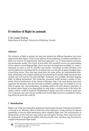 Evolution of Flight in Animals 37