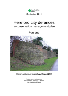 Hereford City Walls Conservation Management Plan