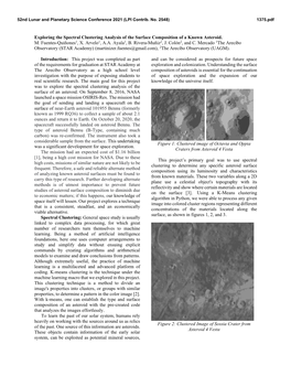 Exploring the Spectral Clustering Analysis of the Surface Composition of a Known Asteroid