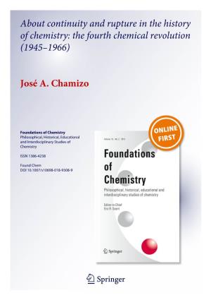 About Continuity and Rupture in the History of Chemistry: the Fourth Chemical Revolution (1945–1966)