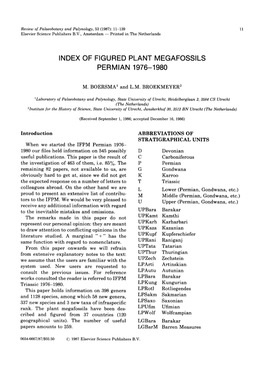 Index of Figured Plant Megafossils Permian 1976-1980