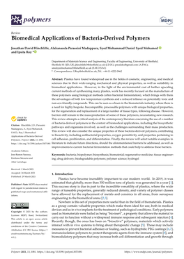 Biomedical Applications of Bacteria-Derived Polymers