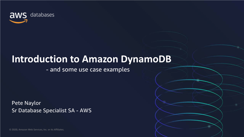 Introduction To Amazon Dynamodb - And Some Use Case Examples - DocsLib