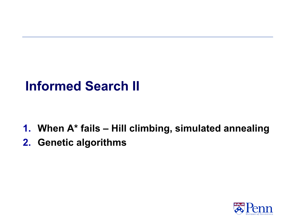 Artificial Intelligence 1: Informed Search