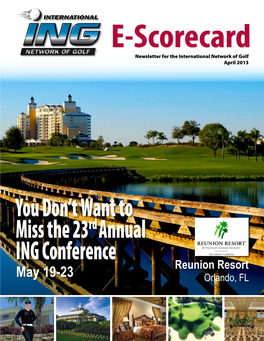 You Don't Want to Miss the 23Rd Annual ING Conference