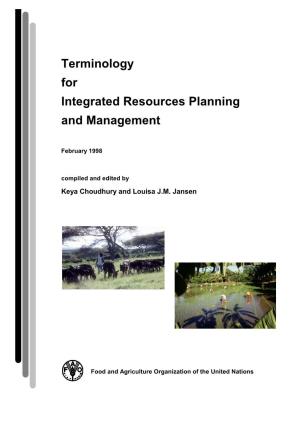 Terminology for Integrated Resources Planning and Management