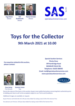 Toys for the Collector 9Th March 2021 at 10.00