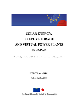 Solar Energy, Energy Storage and Virtual Power Plants in Japan