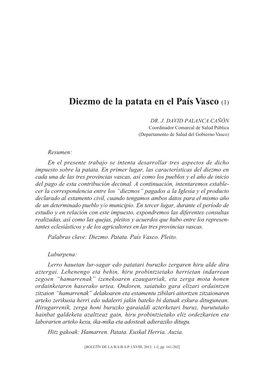 Diezmo De La Patata En El País Vasco (1)