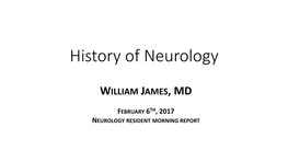 History of Neurology William James MD.Pdf