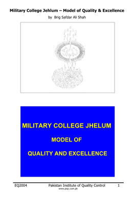 Military College Jehlum – Model of Quality & Excellence by Brig Safdar Ali Shah