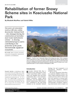 Rehabilitation of Former Snowy Scheme Sites in Kosciuszko National Park by Elizabeth Macphee and Gabriel Wilks