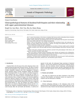 Clinicopathological Features of Duodenal Bulb Biopsies and Their Relationship with Upper Gastrointestinal Diseases