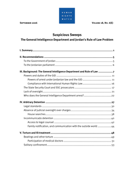 Suspicious Sweeps the General Intelligence Department and Jordan’S Rule of Law Problem