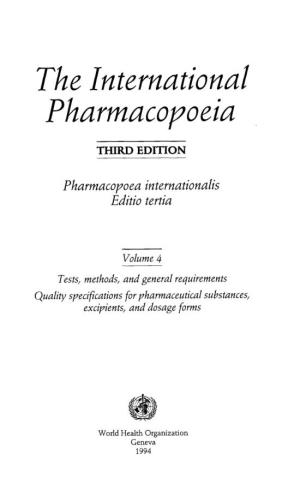 The International Pharmacopoeia