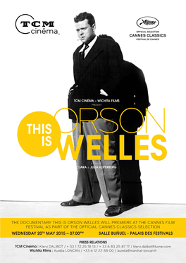 The Documentary This Is Orson Welles Will Premiere