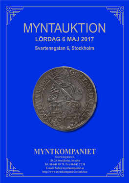 MYNTAUKTION LÖRDAG 6 MAJ 2017 Svartensgatan 6, Stockholm
