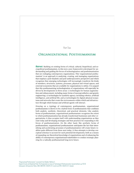 Organizational Posthumanism (Sapient Circuits and Digitalized