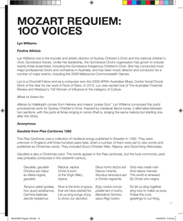 Mozart Requiem: 1OO Voices