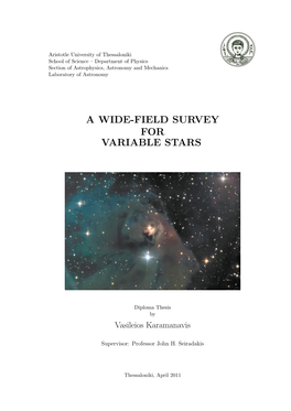 A Wide-Field Survey for Variable Stars