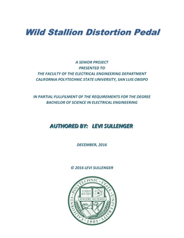 Wild Stallion Distortion Pedal …………….………………………