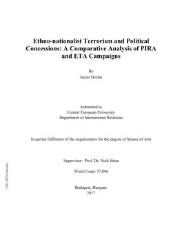 Ethno-Nationalist Terrorism and Political Concessions: a Comparative Analysis of PIRA and ETA Campaigns