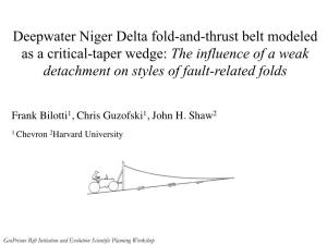 Deepwater Niger Delta Fold-And-Thrust Belt Modeled As a Critical-Taper Wedge: the Influence of a Weak Detachment on Styles of Fault-Related Folds