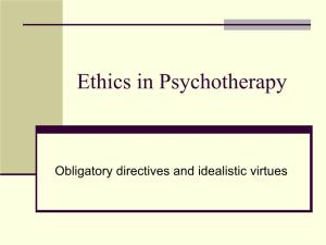 Ethics in Psychotherapy
