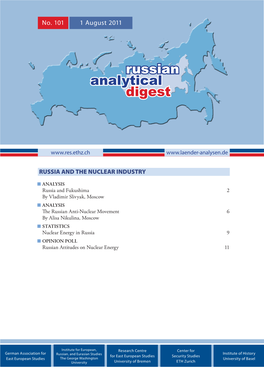 Russian Analytical Digest No 101: Russia and the Nuclear Industry