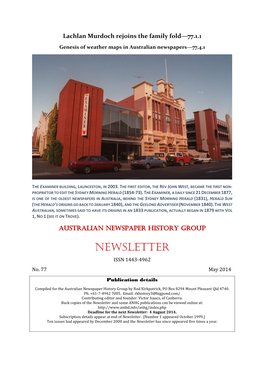 NEWSLETTER ISSN 1443-4962 No