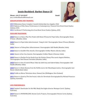 Jessie Rochford- Barber Dance CV