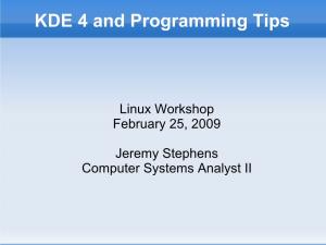 KDE 4 and Programming Tips
