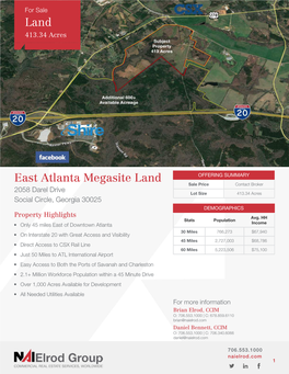 East Atlanta Megasite Land Land