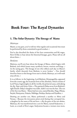 Book Four: the Royal Dynasties