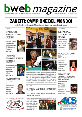 ZANETTI: CAMPIONE DEL MONDO! a St.Wendel, in Germania, Marco Zanetti Vince Il Suo Secondo Titolo Iridato