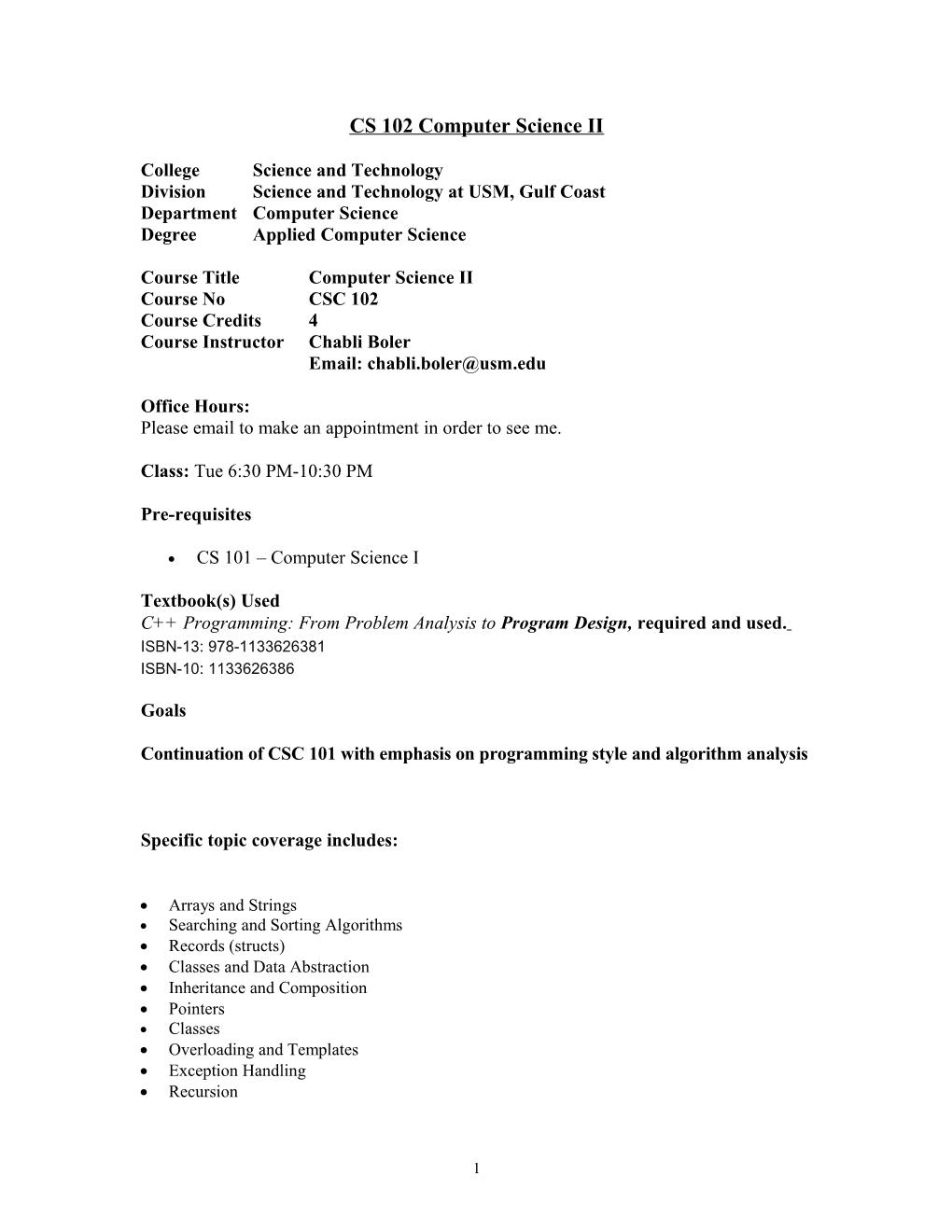 CS 408/508 Organization of Programming Languages (Fall 2005)