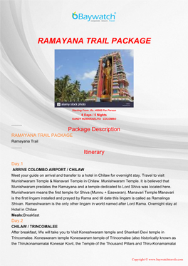 Ramayana Trail Package