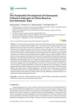 The Sustainable Development of Choronymic Cultural Landscapes in China Based on Geo-Informatic Tupu
