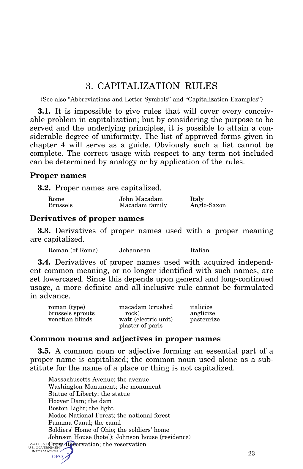 Chapter 3. CAPITALIZATION RULES